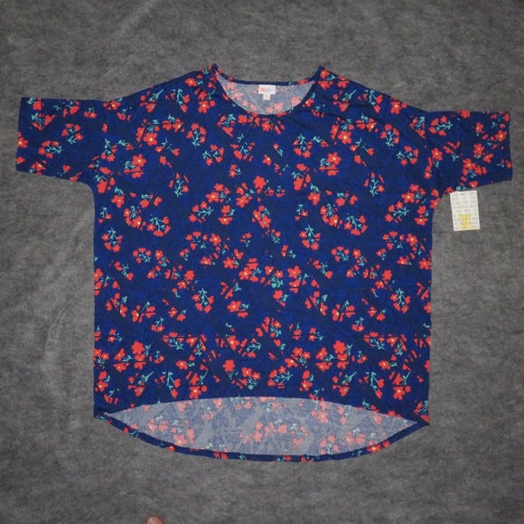 LULAROE  Irma Tunic 3XL Blue Floral NWT - Picture 1 of 5
